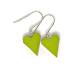 Heart-shaped earrings on a white background